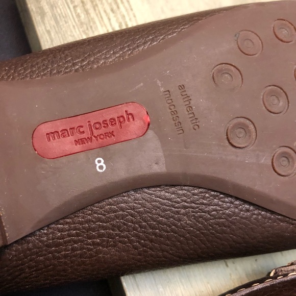 Marc Joseph New York Brown Leather Gold Buckle Loafers 8 - Picture 8 of 11